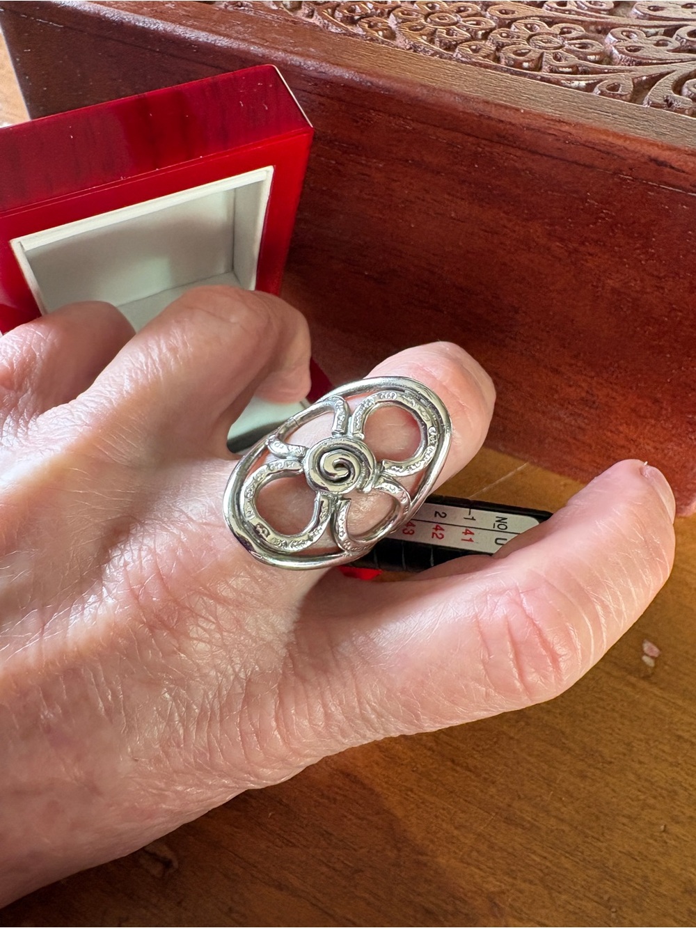 Silver(925) Handmade Openwork Flower Statement Ring. 
One of a Kind!
Big & Solid